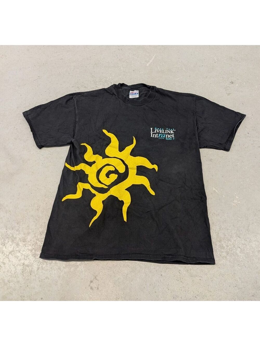 Vintage Microsoft Livelink Intranet Lotus Black T-shirt